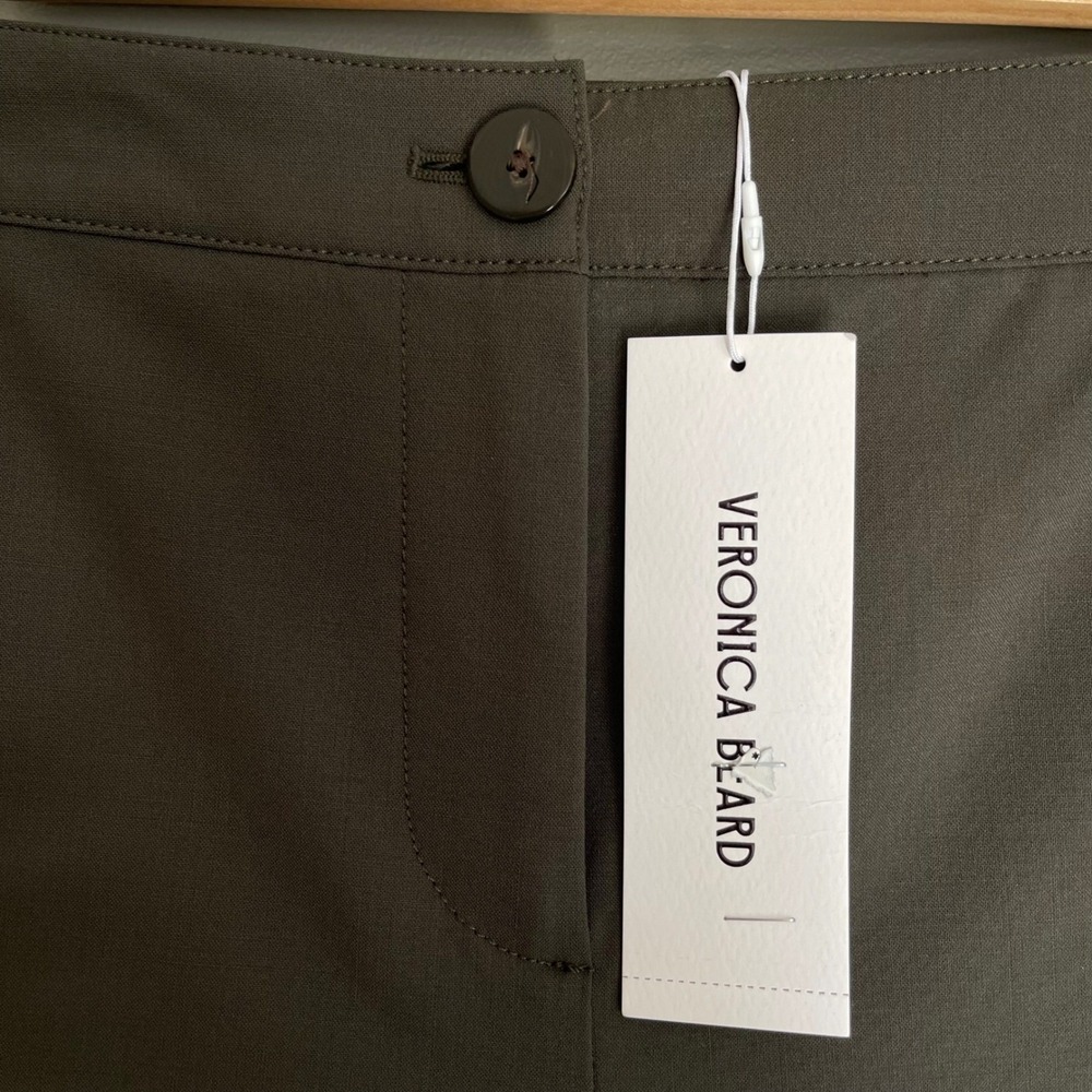 NWT Veronica Beard Arte Pant Loden Green Wool Blend Slim Flare Trousers Size 0 - Picture 6 of 12